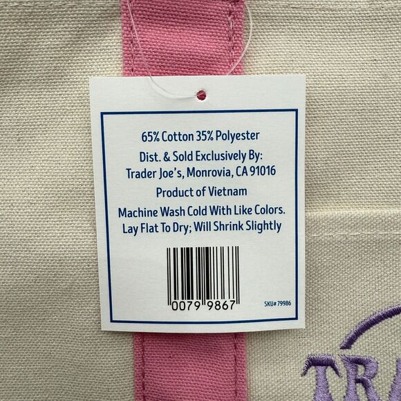 Trader Joe's Mini Tote Bag Set of 4 Pastel Colors Limited Ed Spring Easter NEW 3 - Picture 5 of 9